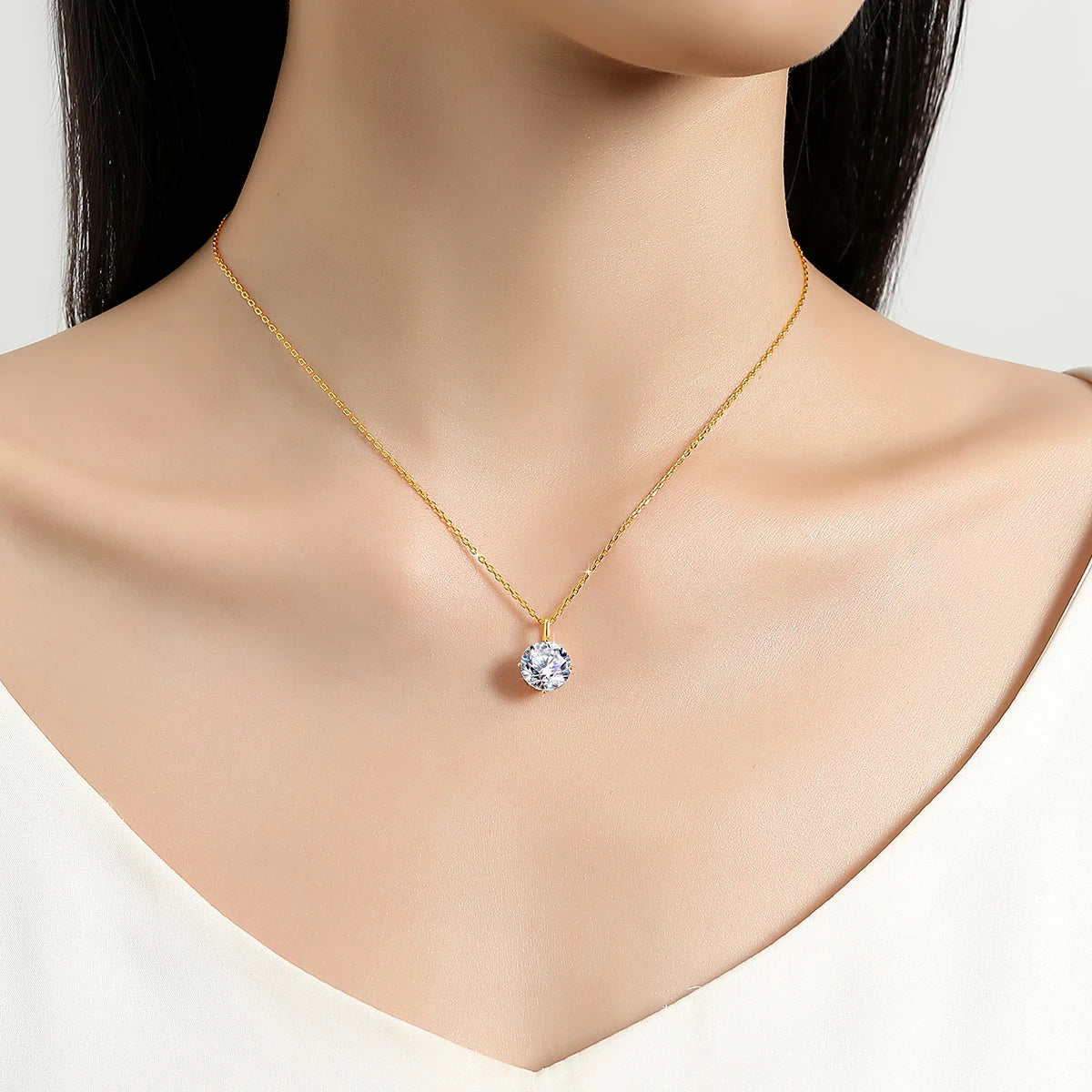 OLA 14K Gold Moissanite Necklace