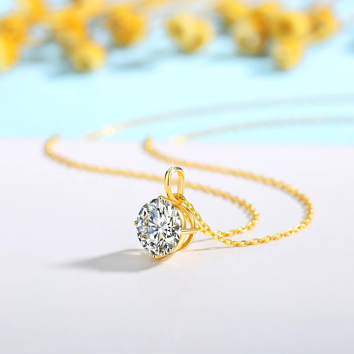 OLA 14K Gold Moissanite Necklace